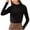 Black, variant on Luxalzxs Women Autumn Winter Half High Neck Tight Bottom Shirt Long Sleeve Waist Wrapped Underlay Top Stretch Slim Basic Shirts