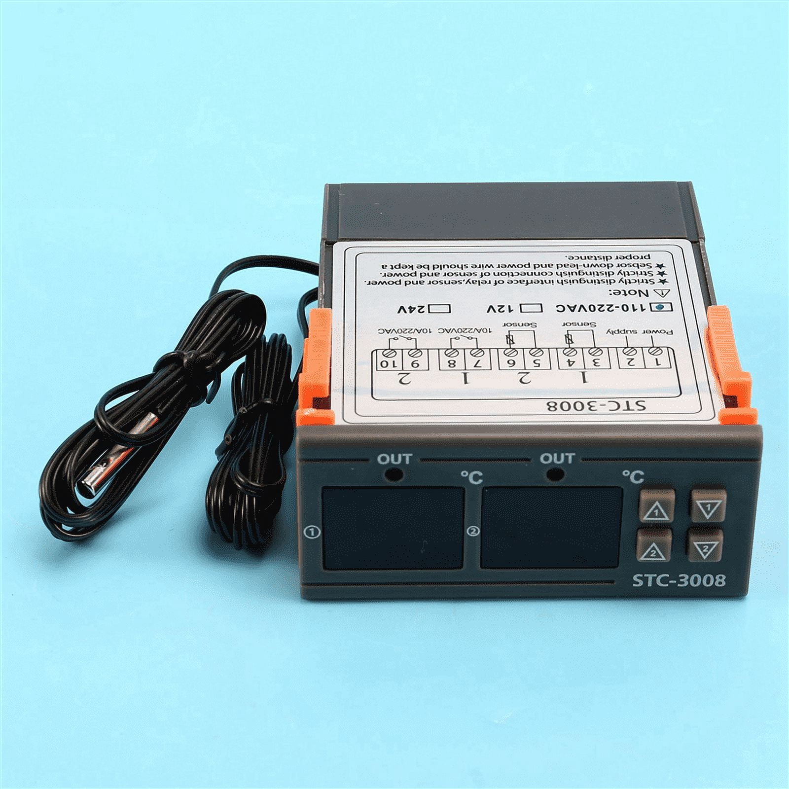 5X -3008 110-220V Dual Digital Thermostat Temperature Controller for Incubator Thermostat Hygrometer Dehumidifier