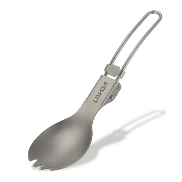 Cuchara Lixada Titanium plegables Spork cubiertos al aire libre Spork Platos y cubiertos para viajar Lixada Cuchara