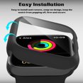 thumbnail image 5 of 2 Pack Hard PC Case Compatible with Apple Watch Series 8 Series 7 45mm Screen Protector, Tempered Glass Film Hard Bumper Anti-Scratch HD Ultra-Thin Protective Cover for iWatch 45mm, Black+Black, 5 of 5