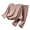 thumbnail image 1 of MIASHUI Ensemble de Pyjama T-Shirt à Manches Courtes et Pantalon pour Garçons, Décontracté, Khaki, 8-9 Ans, 1 of 3