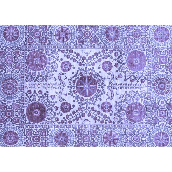 Ahgly Company Indoor Rectangle Abstract Blue Modern Area Rugs, 2' x 4'