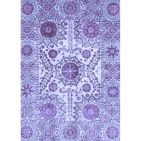 Ahgly Company Indoor Rectangle Abstract Blue Modern Area Rugs, 5' x 7'