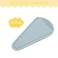 thumbnail image 3 of Uxcell 3 Pack Scissors Sheath, 2.9" x 1.5" Scissors Cover Protector PU Leather Portable Collect Bags for Eyebrow Trimming Beauty Tool Protection, Light Blue, 3 of 7