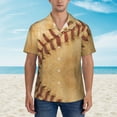 thumbnail image 2 of Kll Men'S Hawaiian Shirt Short Sleeve Button Down Beach Shirts-Vintage Baseball, 2 of 7