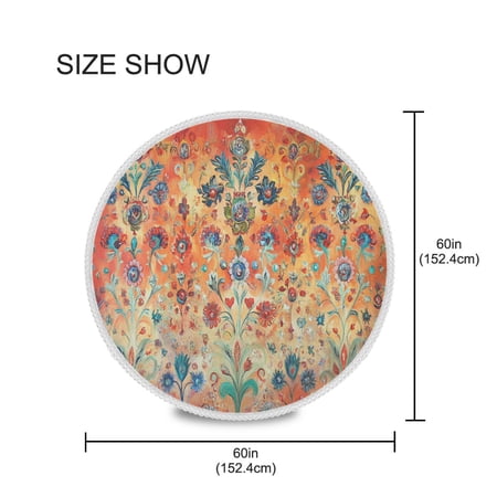BZSMCE Round Tablecloth Flowers Seamlee Pattern Pattern Tableclothes