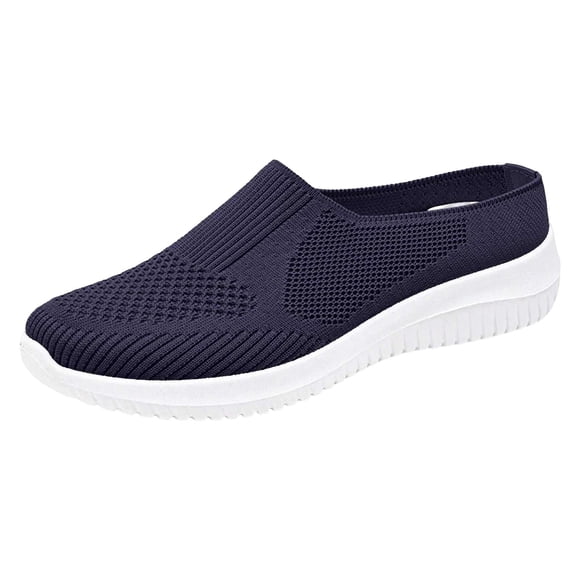 Slip on Casual Shoes Breathable Mesh Lightweight Platform Sole Comfort Loafers Women Fashion Sneakers for Three Season Wear
