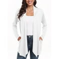 thumbnail image 5 of JWD Womens Casual Lightweight with Pocketes Long Sleeve Open Front Cardigan White-L, 5 of 6