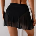 thumbnail image 2 of adviicd Women's Ruched Mesh Bikini Swimsuit Bottoms High Waisted Sheer Short Swim Skirt (Black,L), 2 of 7