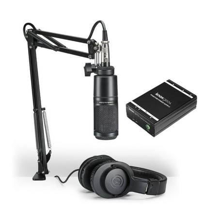 Audio-Technica AT2020PK Microphone Podcasting Pack and Knox Phantom Power