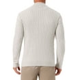 thumbnail image 3 of SUÉTER DE PULLOVER DE CUELLO ALTO PARA HOMBRES INSPIRE CHIC, CON CREMALLERA DE CUARTO, TEJIDO, TALLA L, GRIS CLARO, 3 of 6