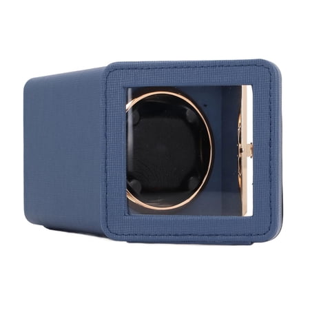 Riousery Single Watch Winder Box PU Leather Automatic Rotating 5 Modes USB-C Power with Ambient Light Lake Blue 6.42 inches / 16.3 cm