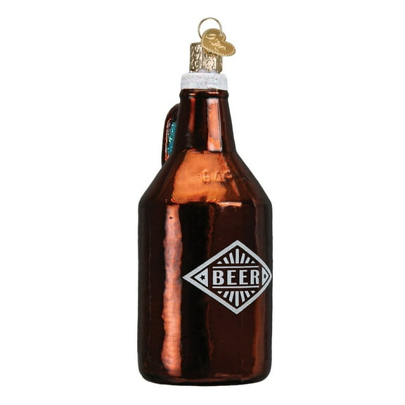 Old World Christmas Glass Blown Ornament Beer Growler (32275)