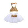 Springcmy Girls Toddler T-Shirt Tutu Skirt Bow Birthday Outfits Set