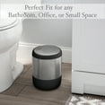 thumbnail image 3 of Bath Bliss Smooth Matte Stainless Steel Rotating Lid Waste Bin in Black, 3 of 5