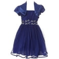 thumbnail image 2 of Big Girls' Dress Set 2 PCS Jacket Rhinestones Glitter Flower Girl Dress Clothing Set Royal 14 (J21KS44), 2 of 4
