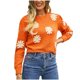 thumbnail image 2 of Suéter de cuello redondo, suéteres para mujer, sudadera de cuello redondo de moda, suéter de punto acanalado, tops para mujer, 2 of 4