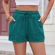 thumbnail image 2 of Krdevn Women's High-Waist Pleated Straight Leg Shorts - Loose Fit Casual Hot Pants for Sports or Everyday Wear,Size S, 2 of 5