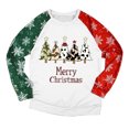 thumbnail image 4 of asdoklhq Womens Flannel Shirt Women's Christmas Printed Shoulder Long Sleeved Sweatshirt with Round Neck Top White M, 4 of 4