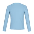 thumbnail image 7 of jobturf Girls Long Sleeve Shirts Trendy Cute Scallop Trim Blouses Spring Comfy Going Out Tops 100 Days of School Shirt Size 5-16 Years, 7 of 7