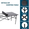 thumbnail image 4 of Mesa de camping plegable Xajsdlxs 94x55x50 cm portátil negra, 4 of 7