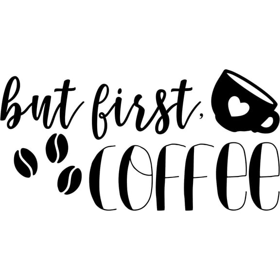 QTH Funny Coffee Quotes Wall Decor Stickers Decal Art Sign for Office Coffee Station Bar and Kitchen