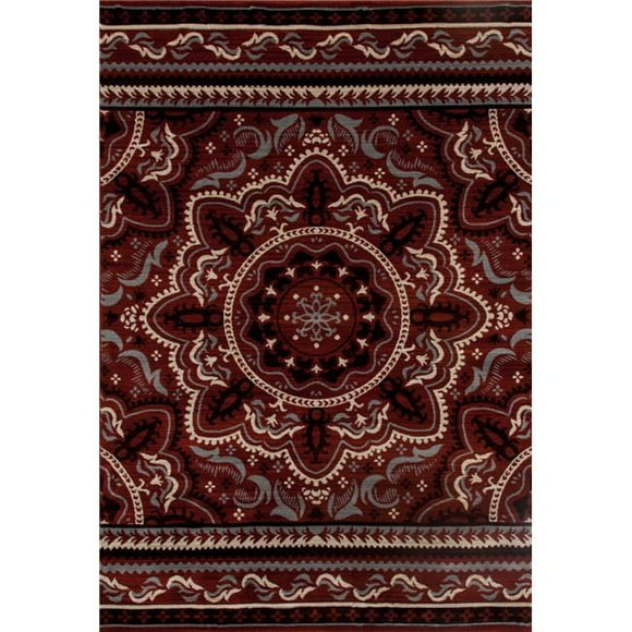 7 x 9 Pi. Milan Collection Fantaisiste Zone Tissée Tapis&44; Rouge