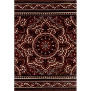 Art Carpet 24477 7 x 9 ft. Milan Collection Fanciful Woven Area Rug, Red