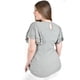 thumbnail image 3 of Blusa casual con olanes Roman Fashion /Tallas Extras, 1748 (Gris) gris 42, 3 of 5