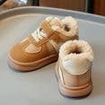 thumbnail image 5 of Children's Casual Sports Shoes with Fleece Lining Soft Sole Winter Warm British Style Fashion Sneakers for Big Kids Girls and Boys, 5 of 5