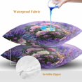 thumbnail image 4 of Throw Pillow Covers 16x16 Inch Set of 2, Purple Lavender Waterproof Outdoor Pillow Covers, Spring Watercolor Country Wildflowers Decorative Cushion Pillowcases for Couch, Sofa, Bed, Garden, Patio, 4 of 9