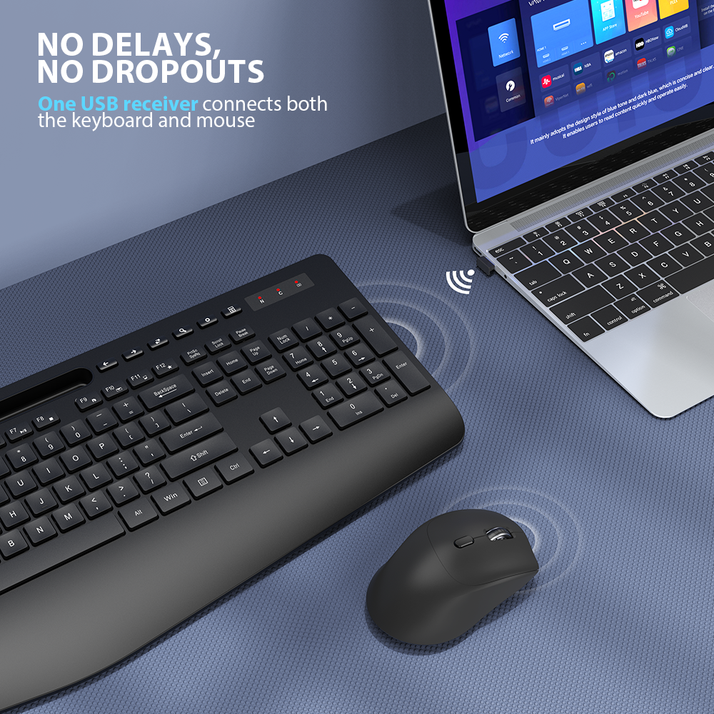 Wagpak Wireless Keyboard and Mouse Combo with Wrist Rest photo 5
