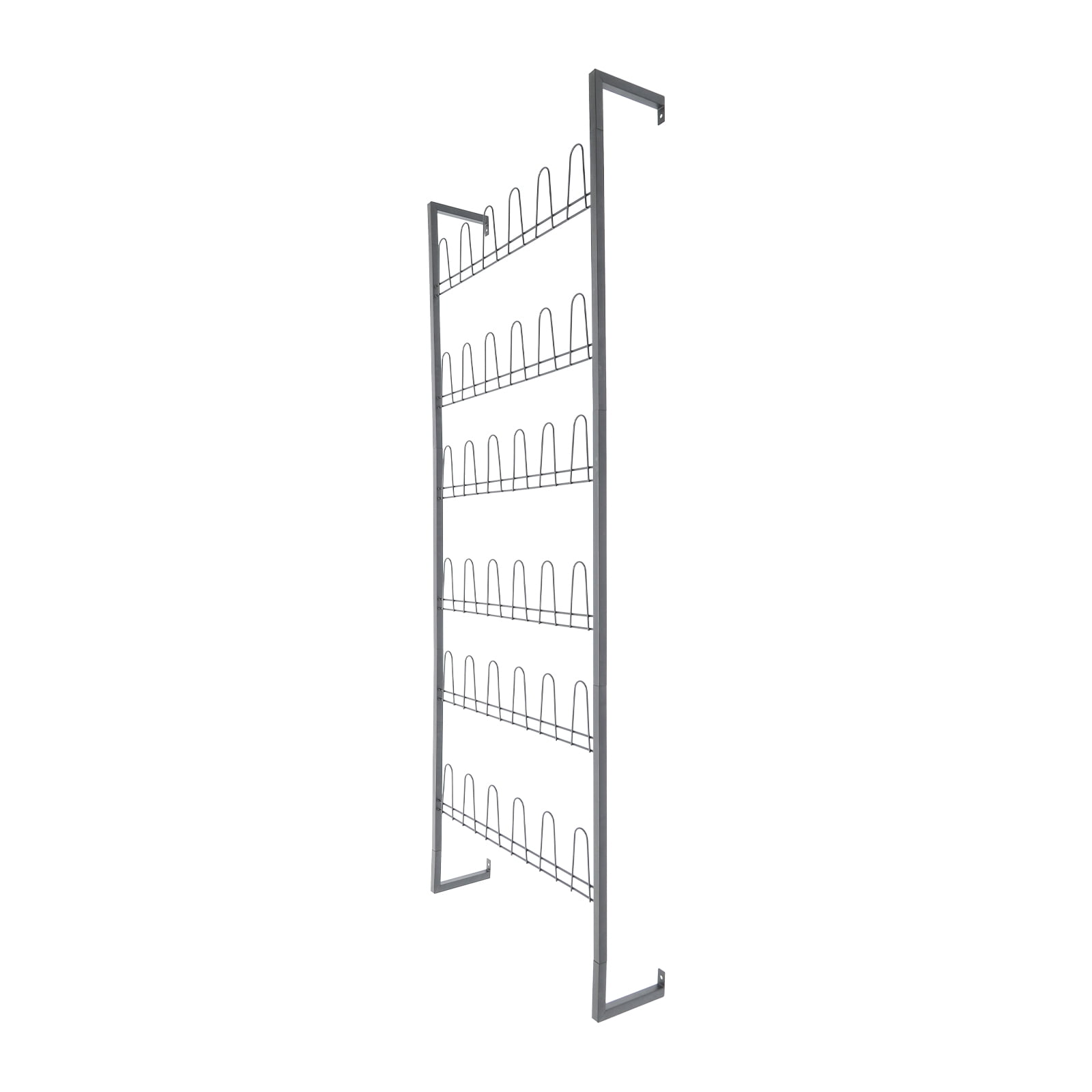 6 Tiers Metal Shoe Organizer, Wall Mounted Shoe Rack, Metal Hanging Shoe Rack Black