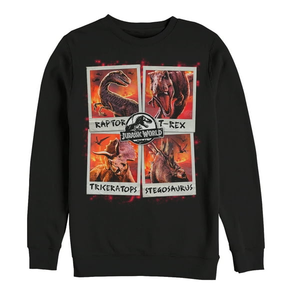 Men's Jurassic World: Fallen Kingdom Fire Polaroid  Sweatshirt Black Medium