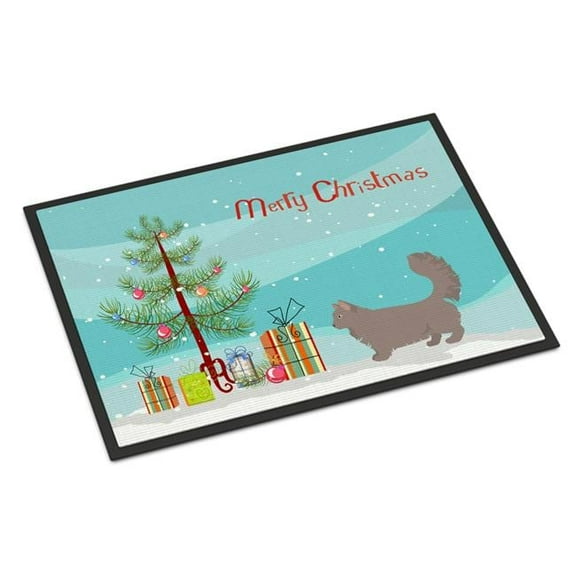 Carolines Treasures CK4718JMAT 24 x 36 in. Skookum No.2 Cat Merry Christmas Indoor or Outdoor Mat