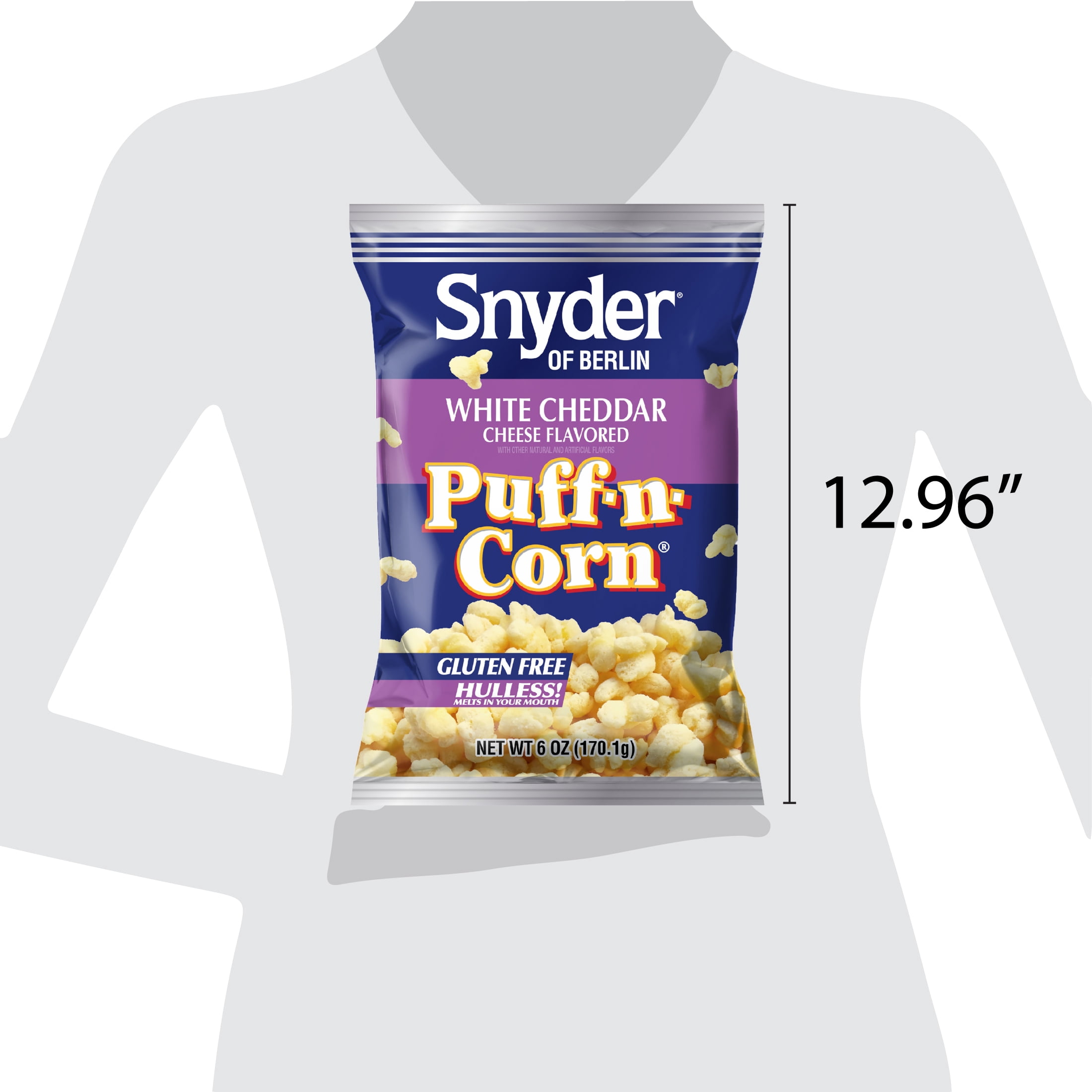 Snyder of Berlin White Cheddar Cheese Puff-n-Corn, Gluten-Free, 6 oz Bag