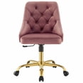 thumbnail image 4 of Modway Distinct Tufted Swivel Performance Velvet Office Chair in Gold Dusty Rose, 4 of 9