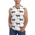 thumbnail image 2 of Lsque Dachshund Dog Puppy Print Men's Cotton Blend Sleeveless Muscle Shirts (S-3XL)- Moisture Wicking, Odor Protection, UPF 30+,Large, 2 of 8