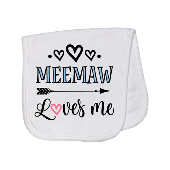 Inktastic My Meemaw Loves Me Girls Baby Burp Cloth