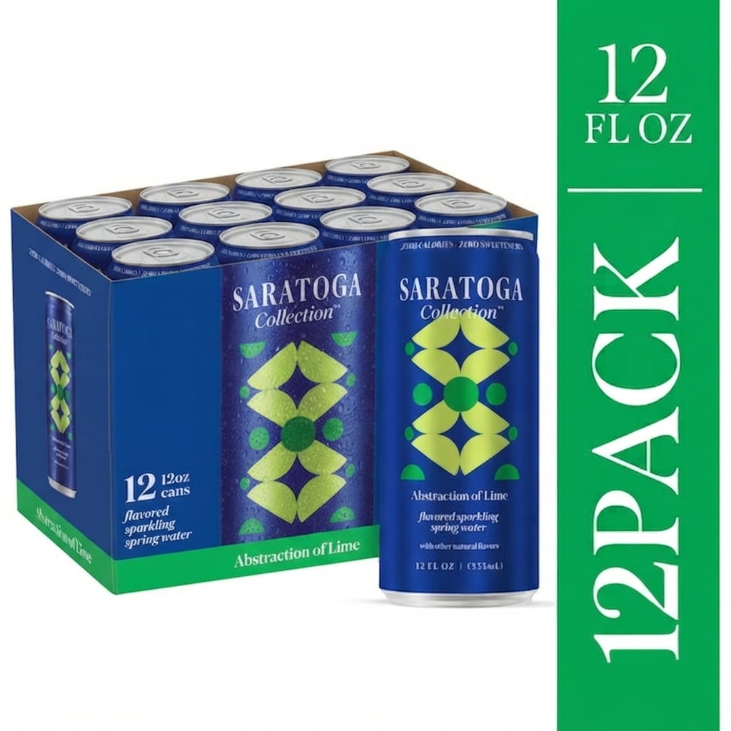 SARATOGA Collection Lime Flavored Sparkling Spring Water, 12 fl oz Cans, 12 Pack