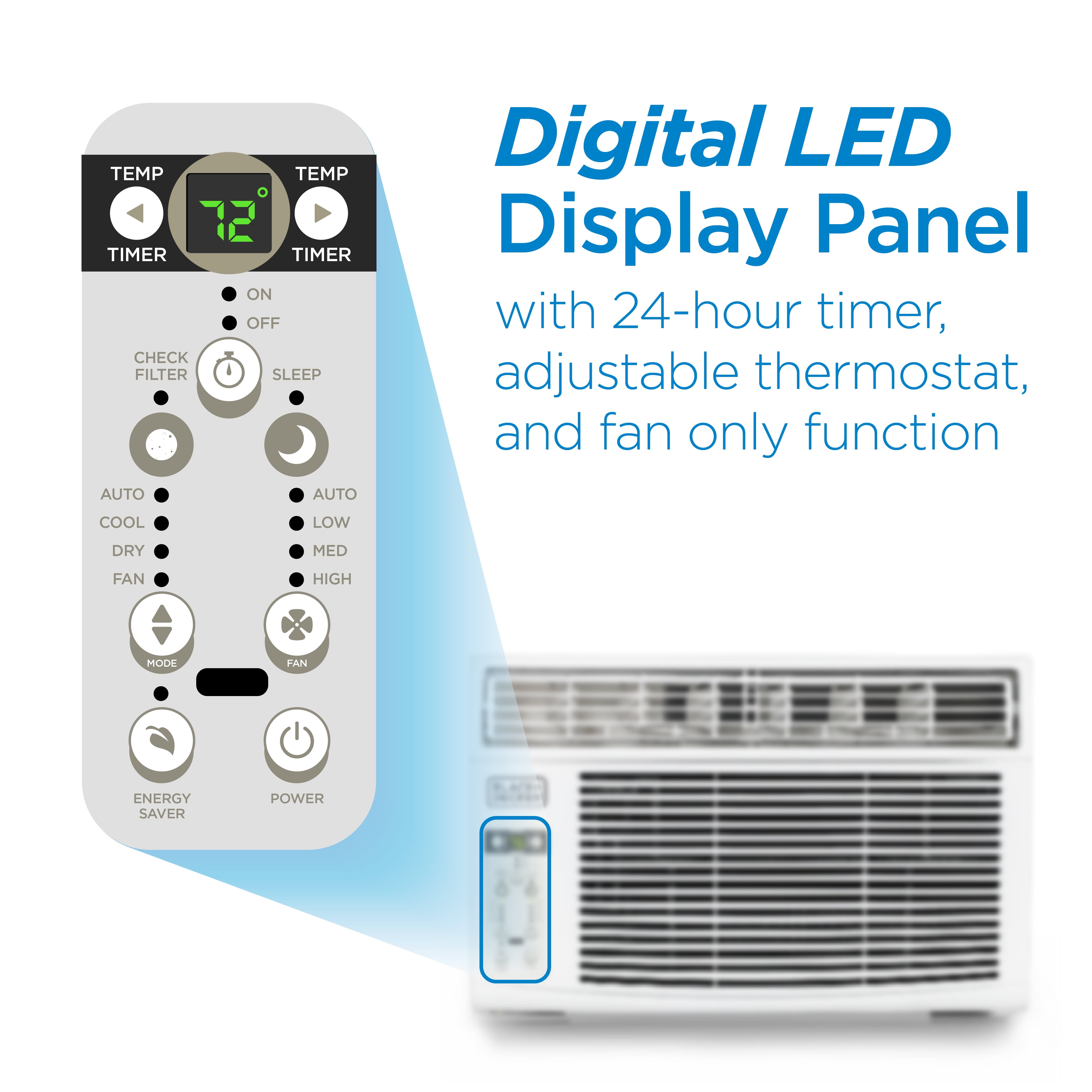 BLACK+DECKER BD145WT6 Window Air Conditioner 14,500 BTU, Cools up to 700 Square feet, White