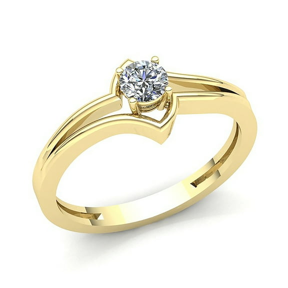 Natural 0.5carat Round Cut Diamond Ladies Bridal Solitaire Anniversary Engagement Ring Solid 18K Rose, White or Yellow Gold H SI2