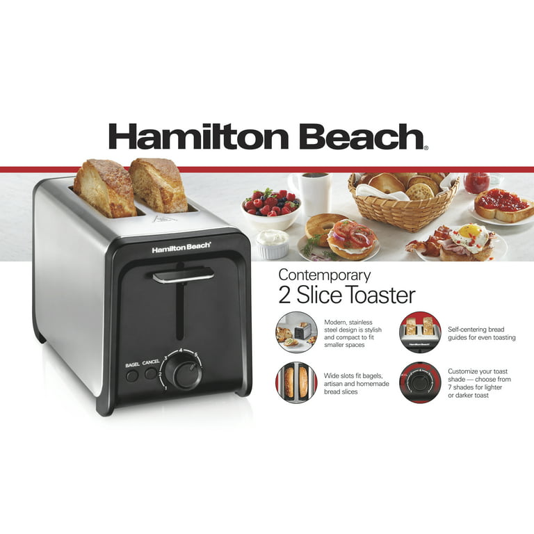 Hamilton Beach 2 Slice Toaster with Extra-Wide Slots Black 22217