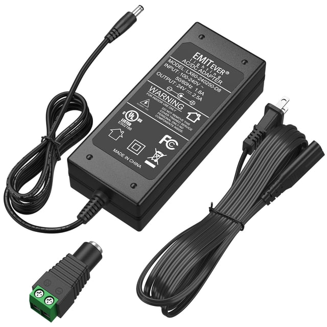 Fuente de alimentación: adaptador de corriente LED EMITEVER de 24 V y 60 W con certificación UL