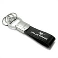 thumbnail image 3 of iPick Image for Ford Mustang Black Real Leather Strap Chrome Round Hook Metal Key Chain, Official Licensed, 3 of 4