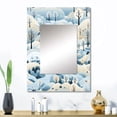 thumbnail image 1 of Designart "Winter'S Tale In Scandinavian Scenery" Floral Wall Mirror, Printed Blue Wall Mirror, Traditional Bathroom Wall Mirror, Decorative Floral Mirror - 24x32 Inch, 1 of 5