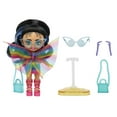 thumbnail image 5 of Barbie Extra Mini Minis Doll with Blue-Streaked Black Ponytail in Rainbow Dress & Accessories, 5 of 6