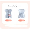 thumbnail image 5 of Emy Dola 2-7T Little Girls Cotton Dress Striped Applique Flowers Short Sleeve Summer Sundress, 5 of 9