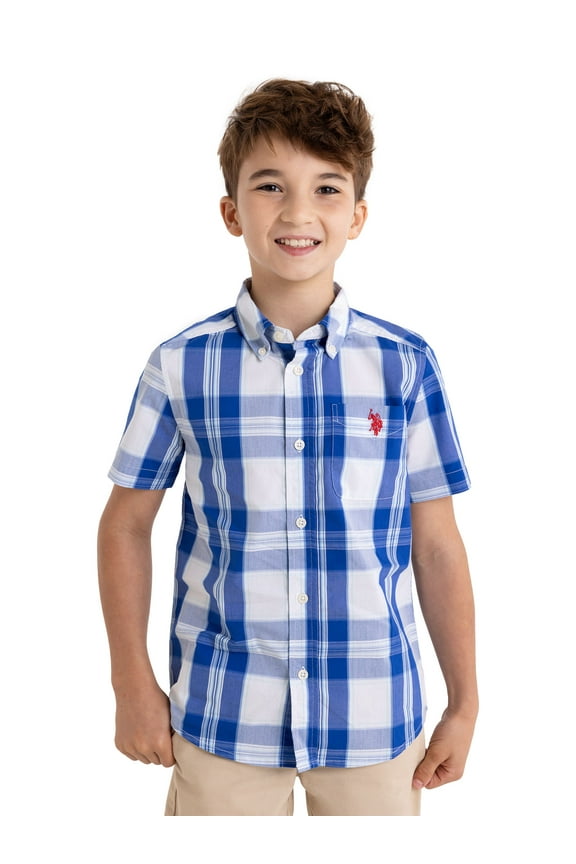 Short Sleeve Button-Up Shirt for Boys, Sizes 4-18