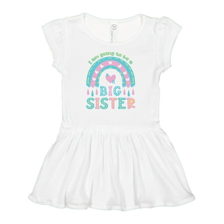 

Inktastic Rainbow Hearts I Am Going to Be a Big Sister Gift Baby Girl Dress